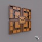 clock radial squares wood DIY
