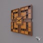 clock radial squares wood DIY