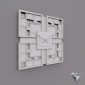 clock radial squares wood DIY