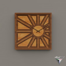 clock assymetric sun wood DIY