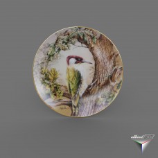 souvenir plate Bird collection green woodpecker 20cm