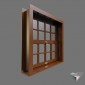 window english style single hung slider wood 140x140cm