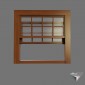 window english style single hung slider wood 140x140cm