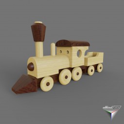 wood toy engine train simple DIY
